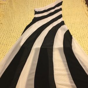 Black and White Chiffon Dress XL